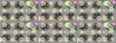 Düz yatıyordu. Raster illüstrasyonu. Gri, nötr ve bej renkte kar tanelerinden oluşan kış deseni. Kış konsepti.