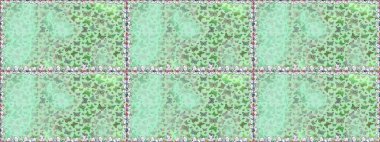 Çizim, karalama, karalama. Tarafsız ve yeşil bir zeminde kelebekler. Kelebekli tasarım. Raster illüstrasyonu. Kusursuz. Sonsuz.