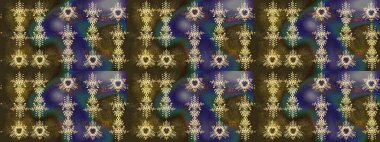 Patlayan çiçekler soyut olarak yerleştirilmiş. Raster deseni. Kahverengi, gri ve mor renklerde bahar çiçekleri. Raster illüstrasyonu.