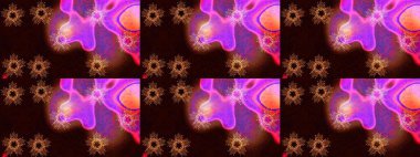 Siyah, kahverengi ve mor renkli kar tanesi süsü. Kar tanesi süsü Raster illüstrasyonu. Güzel süs eşyası. Kar taneleri izole edildi.