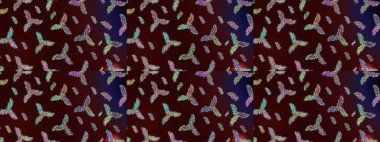 Güzel süs eşyası. Kar tanesi süsü Raster illüstrasyonu. Kahverengi, yeşil ve gri renkte kar tanesi süsü. Kar taneleri izole edildi.