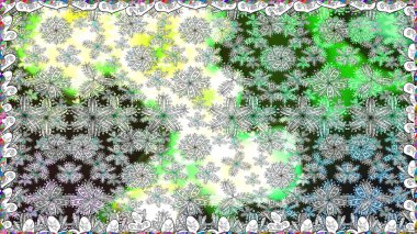 Asya tekstil tarzında. Düz Çiçek Elementleri Tasarımı. Kusursuz çiçek deseni. Renkli Bahar Temalı Kusursuz Arkaplan. Gri renkli çiçekler. Raster illüstrasyonu.