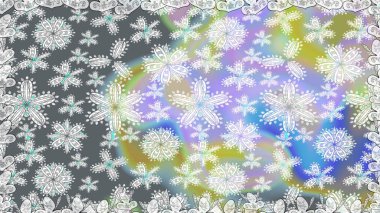 Çiçek duvar kağıdı. Gri renklerde. Raster illüstrasyonu. Hint süsü. Renkli süs kenarı. Kusursuz desen.