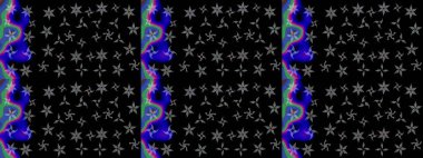 Bokeh siyahları ve kar taneleriyle dekoratif Noel geçmişi. Raster illüstrasyonu.