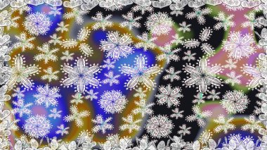 Tarafsız renklerde etnik çiçeklerle kusursuz bir desen. Raster Çiçek İllüstrasyon Şirin Tekstil.