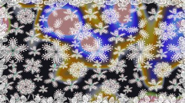 Gri renkli çiçekler. Çiçek süsü ile kusursuz desen. Raster illüstrasyonu.