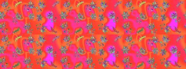 Turuncu, pembe ve kırmızı renklerde şirin soyut kar taneleri raster tasarımı. Düz kar karalama ikonları, yılbaşı afişi için kar taneleri silueti, kartlar. Yeni yıl kar tanesi.