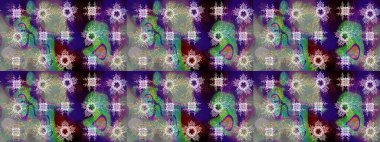 Lüks, kraliyet ve Viktorya dönemi konsepti. Gri, nötr ve mavi üzerine altın rengi klasik barok çiçek deseni. Altın element gri, nötr ve mavi renklerde. Süslü raster dekorasyonu.