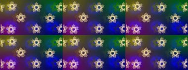 Renkli arka planda güzel kar taneleri. Raster kar taneleri deseni. Raster illüstrasyonu.