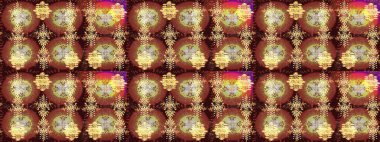 Raster illüstrasyonu. Renkli arka planda izole tatlı kar taneleri. Soyut mandala ya da tuhaf kar tanesi çizgisi sanat tasarımı.