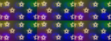 Renkli arka planda güzel kar taneleri. Raster kar taneleri deseni. Raster illüstrasyonu.