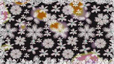 Kusursuz Chichi kumaş deseni. Raster illüstrasyonu. Çiçek deseni. Renkli Bahar Temalı Kusursuz Arkaplan. Düz Çiçek Elementleri Tasarımı.