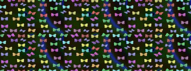 Kelebekli çizim şekli. Raster renkli sonsuz doku. Bahar ve yaz tasarımı için renkli bir arkaplan. El çizimi illüstrasyon.