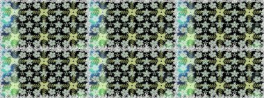 Raster illüstrasyonu. Kusursuz çiçek deseni. Siyah renklerde Asya tekstili.