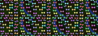 Kelebekli çizim şekli. Raster renkli sonsuz doku. Bahar ve yaz tasarımı için renkli bir arkaplan. El çizimi illüstrasyon.