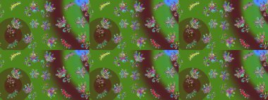 Raster Henna tarzı. Etnik Mandala havlusu. Taslak süsleme izi. Sınır Kızılderili çiçekli paisley patten. Tebrik kartı arkaplanı, boyama kitabı, arkaplan, tekstil için kullanılabilir.