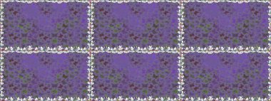 Raster illüstrasyonu. Kumaş, kağıt, ambalaj kâğıdı ve duvar kağıdı tasarımı için hoş bir arka plan. Mor arka planda kelebek olan kusursuz desen.