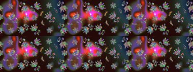 Çiçek deseni. Şatafatlı bahar bahçesi dokusu. Raster illüstrasyonu. Çiçek çizimi arkaplanı.