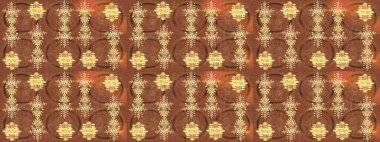 Kahverengi, sarı ve bej renkli güzel çiçekli eskiz deseni, suluboya çiçek deseni, duvar kağıdı, kart veya kumaş için fayanslı. Raster..