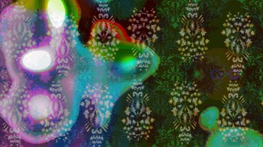 Raster illüstrasyonu. Çiçekli karalama şeklinde Raster çiçek deseni. Gri renkte yaz çiçekleri.