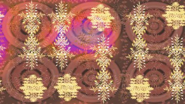 Güzel soyut kar taneleri raster tasarımı. Yeni yıl kar tanesi. Düz kar karalama ikonları, kar taneleri kahverengi, pembe ve bej renkli siluetler Noel afişi için, kartlar.