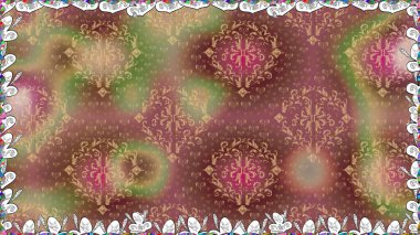 Kahverengi renklere karalamalar çizen kusursuz çiçek deseni. Raster illüstrasyonu.