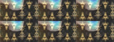 Gri, kahverengi ve nötr renklerde çiçekler. Raster illüstrasyonundaki çiçek desenli çizim. Renkli Bahar Teması eskiz kalıbı. Düz Çiçek Elementleri Tasarımı.