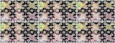 Modern çiçek arkaplanı. Halk tarzı. Moda baskıları için zarif bir şablon. Rengarenk çiçekleri ve yaprakları tarafsız renklerde inanılmaz bir çiçek deseni var..