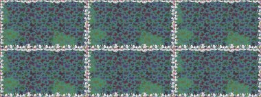 Giysi tasarımı için dekor arka planı. Raster illüstrasyonu. Parmak izi dokuları için sevimli kelebek deseni. Mavi kelebek deseni.