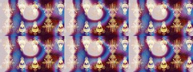 Raster illüstrasyonu. Raster kış deseni. Altın renkler üzerine tasarım. Çiçek Elementleri ile soyut arkaplan.