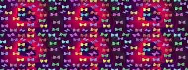 Davetiye, kart ve parmak izi için basit şirin bir model. Kelebeklerle dolu renkli bir halk eskizi çizimi. Mor arkaplanda renkli bir kelebek.