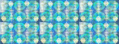 Kar tanelerinin soyut arkaplanı olan şirin bir Noel arkaplanı. Mavi, tarafsız ve yeşil kar taneleri. Raster illüstrasyonu. Renkler. Noel ve Yeni Yıl moda baskıları için tatil tasarımı.