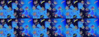 Küçük renkli çiçekler. Moda baskıları için zarif bir şablon. Çiçekli bahar çiçekleri. Küçük çiçekte güzel bir desen. Motley illüstrasyonu.