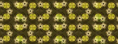 Noel kahverengisi, yeşil ve sarılar. Raster illüstrasyonu. Sihirli kahverengi, yeşil ve sarı tatil soyut arka plan yıldız ve düşen kar taneleri.