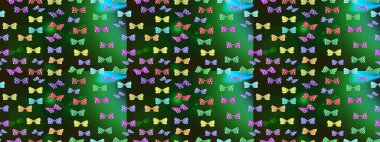 Kağıt, kumaş, ambalaj kağıdı ve duvar kâğıdı tasarımı için hoş bir arkaplan. Raster. Çocuk kelebek çizim kalıbı. Yeşil renkte sanat kelebekleri.