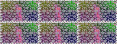 Raster Illustrasyon 'da moda olmayan çiçek deseni. Düz Çiçek Elementleri Tasarımı. Renkli Yaz Temalı Kusursuz Arkaplan. Gri renkli çiçekler.