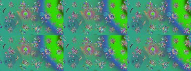 Raster çiçek desenli çiçek deseni, yapraklar, dekoratif elementler, sıçrama, lekeler, el çizimi kontur çizgileri ve Doodle çizim stili, grafik raster çizim çizimi.