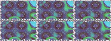 Renkli Bahar Temalı Kusursuz Arkaplan. Mor renkli çiçekler. Raster illüstrasyonunda kusursuz çiçek deseni. Düz Çiçek Elementleri Tasarımı.