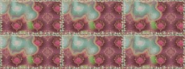 Düz Çiçek Elementleri Tasarımı. Raster illüstrasyonu. Renkli Bahar Temalı Kusursuz Arkaplan. Kusursuz desenli, modaya uygun kumaş deseni. Şirin çiçek elementleri..