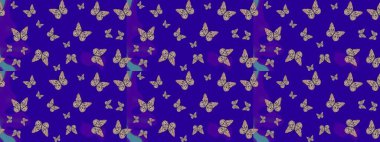 Raster illüstrasyonu. Kağıt, kumaş, ambalaj kağıdı ve duvar kağıdı tasarımı için güzel bir arka plan. Robot resim. Güzel kelebek resimlerini renklendir.