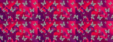 Sanat retro seramik seramik tasarım tarzında serbest ve doğrusal el çizimi logo. Mor renkleri yakından izle. Şirin yaban sineği Hexapod 'ları nazikçe mor arka planda izole edilmiş..