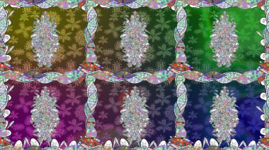 Raster deseni. - Yeşil çiçekler. Küçük çiçekte güzel bir desen var. Çiçek kompozisyonu. Çiçek kolajı. Çiçek arkaplan. Doğa.