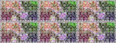 Raster deseni. Gri el çizimi desen. Karalama çiçekleri kusursuz desen. Sanat ilham kaynağı çiçekler ve arka plan bırakır.