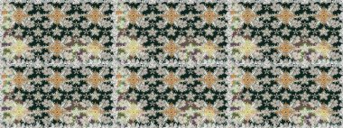 Tarafsız renklerde bahar çiçekleri. Raster illüstrasyonu. Yaprak ve çiçeklerin suluboya resmi, tarafsız renklerde kusursuz desen.