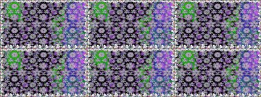 Birçok gri soyut çiçekli tropik, pürüzsüz desen. Küçük çiçekteki sevimli çiçek deseni. Varicologray raster kusursuz illüstrasyon.