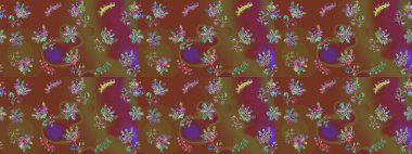 Raster kahverengi, mor ve yeşil kar tanelerinden izole edilmiş. Güzel bir kış süsü. Kar taneleri koleksiyonu. Raster illüstrasyonu.