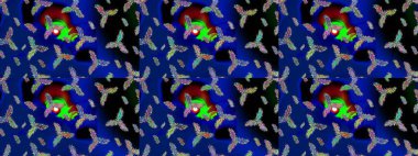Raster kar taneleri deseni. Renkli arka planda güzel kar taneleri. Raster illüstrasyonu.