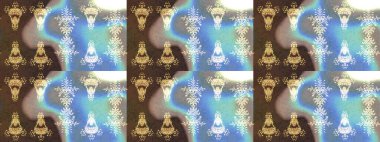 Raster düz çiçek çizim deseni. Hediye ambalaj kağıdı, tebrik kartları, posterler ve pankart tasarımı. Çiçekler mavi, kahverengi ve nötr renklerde.