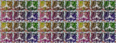 Renkli Bahar Temalı Kusursuz Arkaplan. Raster illüstrasyonu. Düz Çiçek Elementleri Tasarımı. Çiçek deseni. Kusursuz Chichi kumaş deseni..