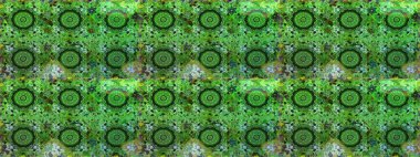 Damask arkaplanı. Barok tarzında altın çiçekli süs. Altın çiçekli, pürüzsüz desen. Yeşil renklerdeki altın element.